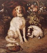 William Strutt Dogs with Flowers and game china oil painting reproduction